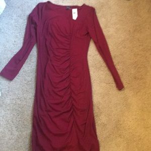 Wine colored, long sleeve dress from Ann Taylor.